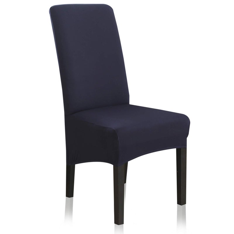 CCTFS Stretch Dining Chair Slipcovers, XL/Oversized Removable Washable Soft Spandex Extra Large Dining Room Chair Covers for Kitchen Hotel Table Banquet Solid Color (4 Per Set, Navy) - Image 1